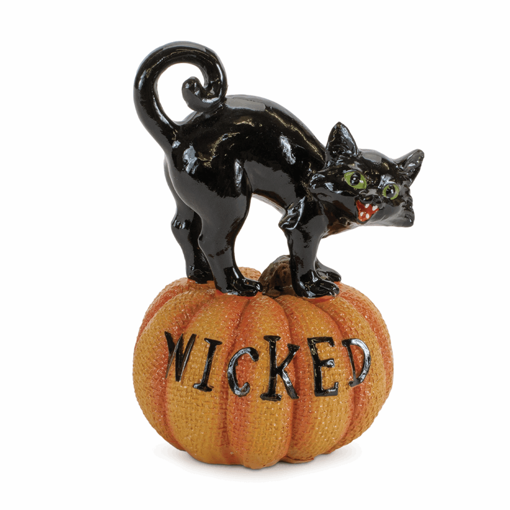 Black Cat on Pumpkin Figurine (Set of 3) - Image 4
