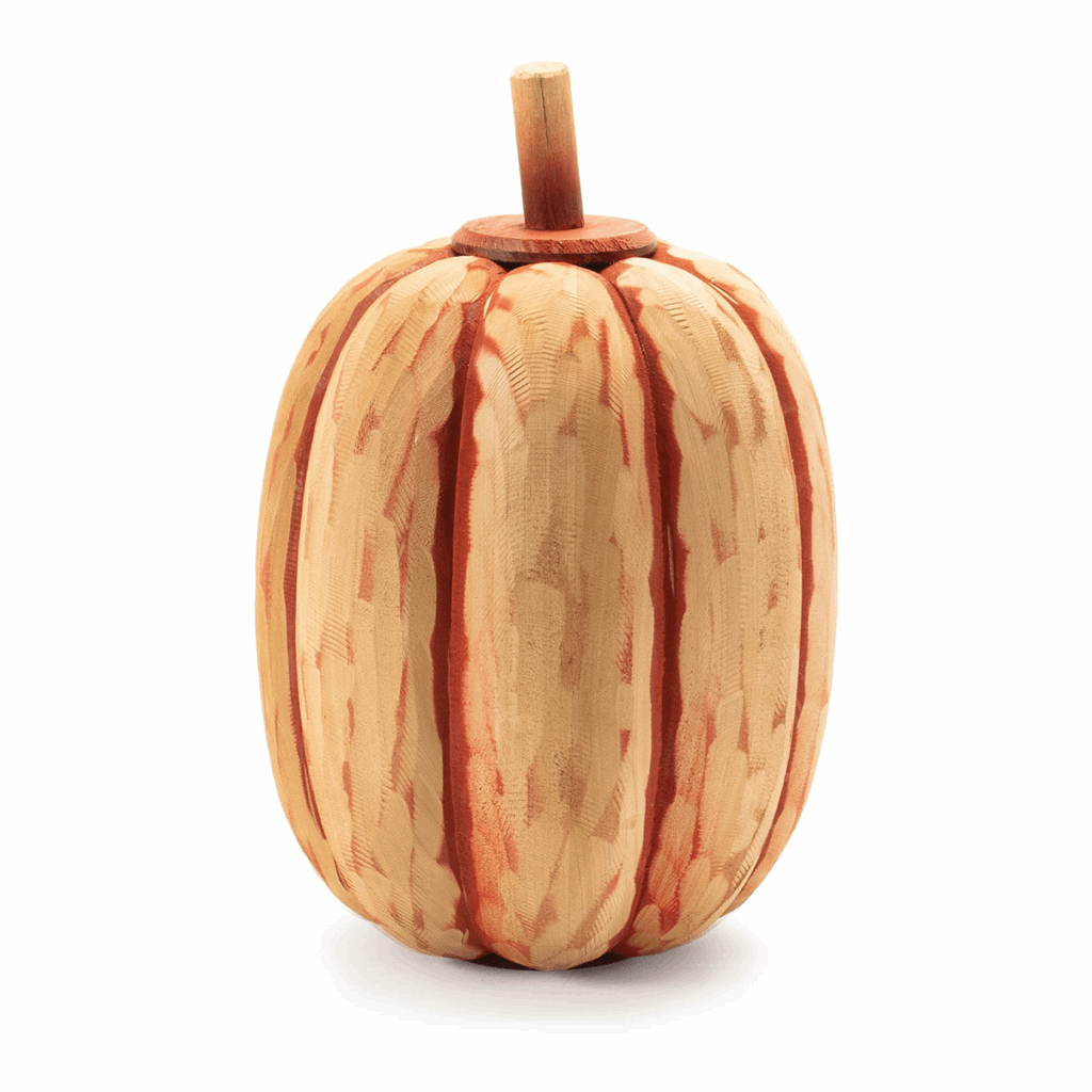 Carved Fir Wood Pumpkin Decor (Set of 2) - Image 3