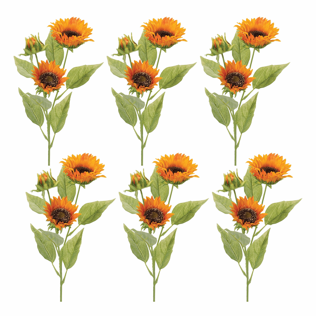 Fall Sunflower Spray (Set of 6) - Image 2