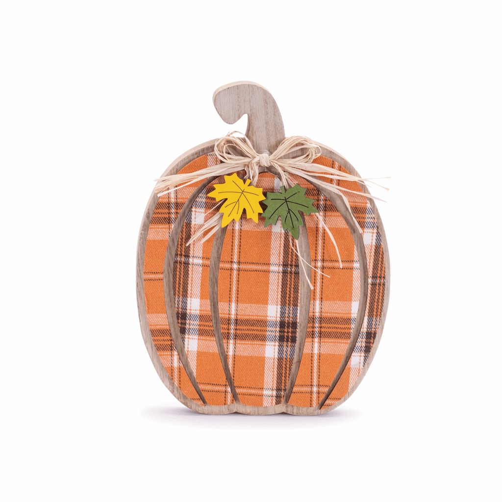 Harvest Plaid Pumpkin Decor (Set of 2) - Image 2