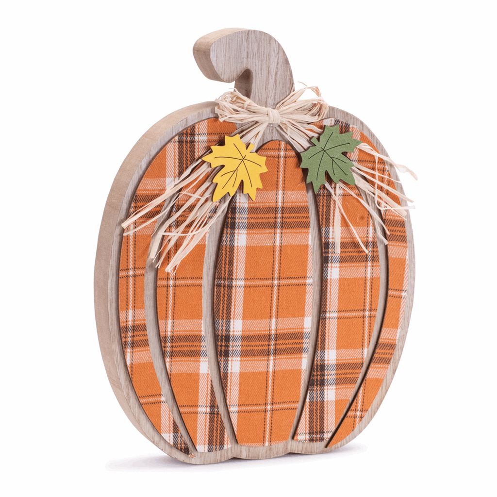 Harvest Plaid Pumpkin Decor (Set of 2) - Image 3