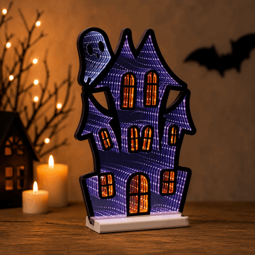 Haunted House w/Ghost Ekkolight 23.5"H - Image 3