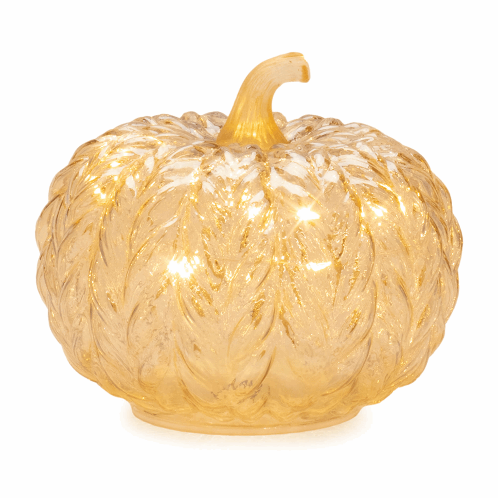 LED Mercury Glass Pumpkin Decor (Set of 3) - Image 5