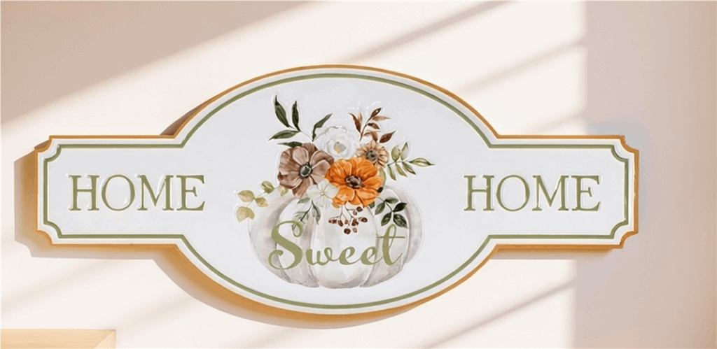 Metal Fall Home Sweet Home Sign 21.75"L