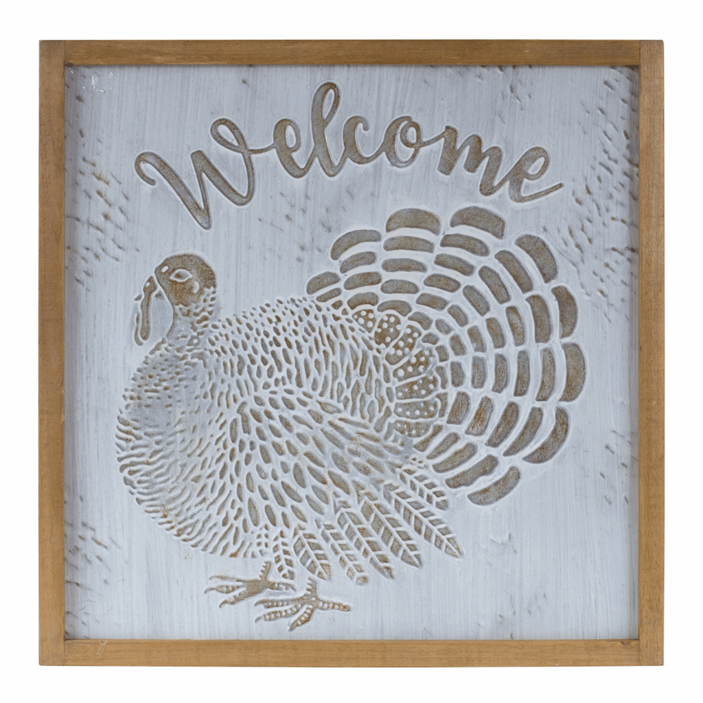Metal Welcome Turkey Sign 20"SQ