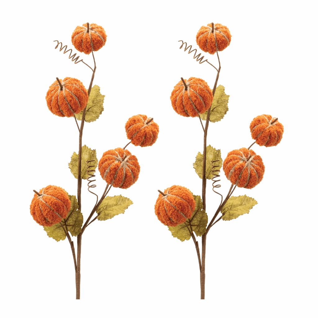 Plush Fall Pumpkin Spray (Set of 2) - Image 2