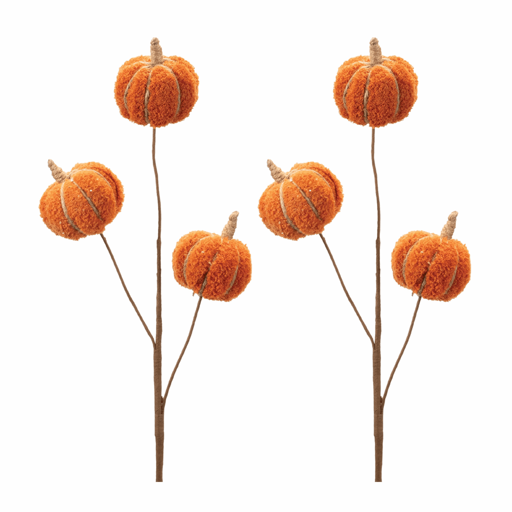 Plush Fall Pumpkin Spray (Set of 2) - Image 2