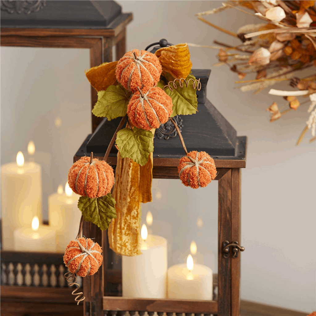 Plush Fall Pumpkin Spray (Set of 2) - Image 3