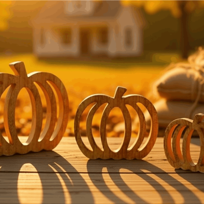 Wood Pumpkin Cut-Out (Set of 6)