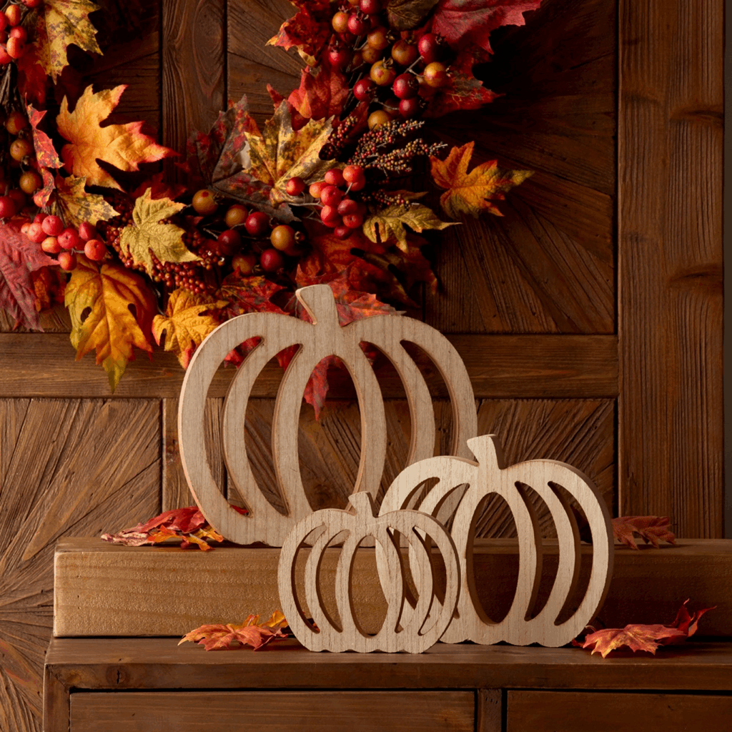 Wood Pumpkin Cut-Out (Set of 6) - Image 3